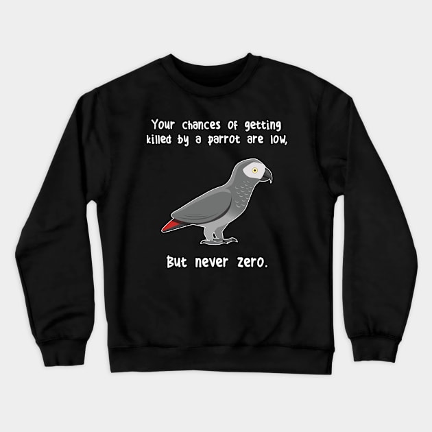 African Grey Parrot Never Zero Crewneck Sweatshirt by Psitta